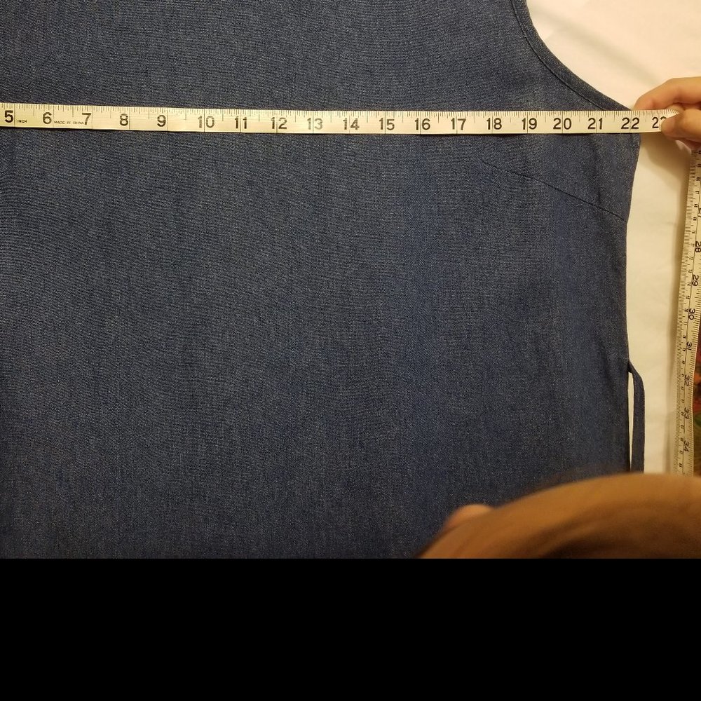 Sleeveless Denim  Maxi Dress with block paisley bottom. Size M/L - Picture 3 of 9
